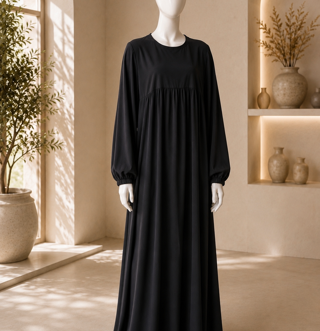Abaya Essentielle couleur noir de la marque Imraa