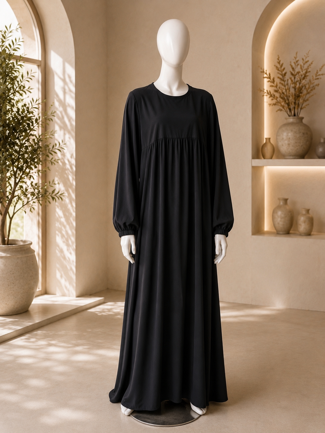 Abaya Essentielle couleur noir de la marque Imraa