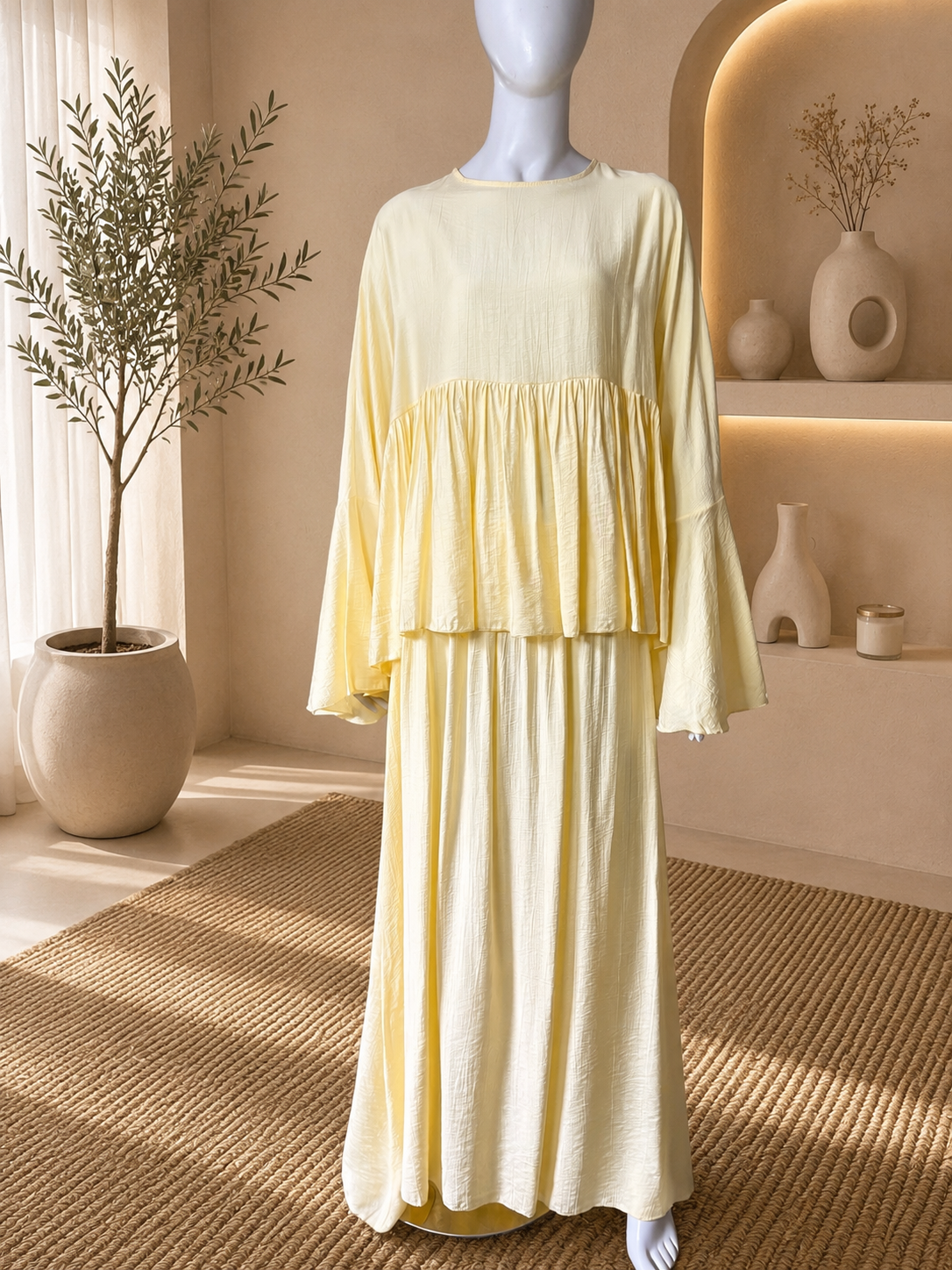 Ensemble Hélia couleur jaune pastel de la marque Imraa