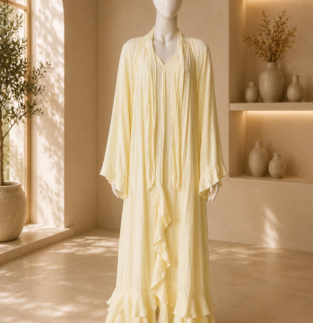Robe Élégance couleur jaune de la marque Imraa