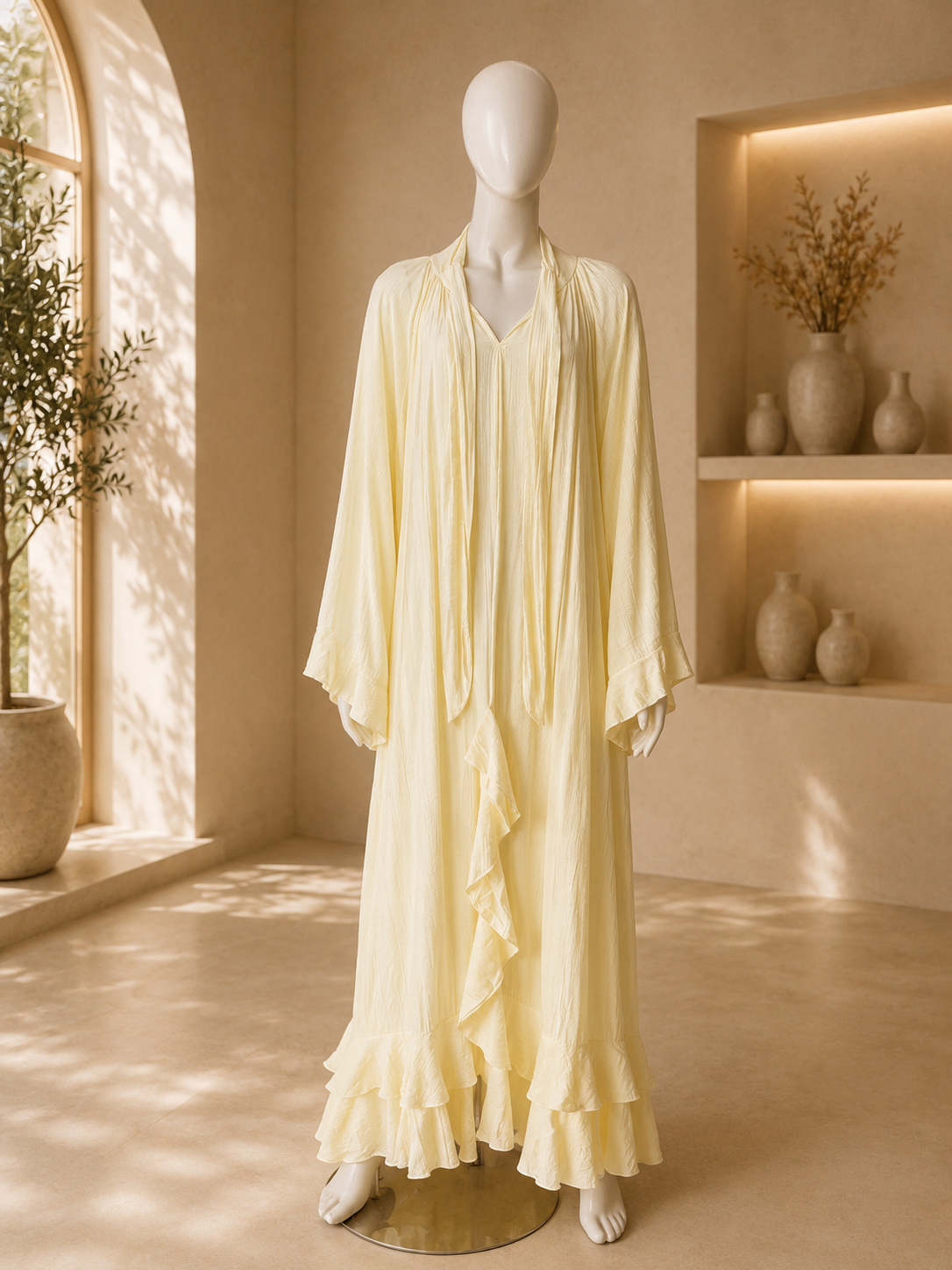 Robe Élégance couleur jaune de la marque Imraa