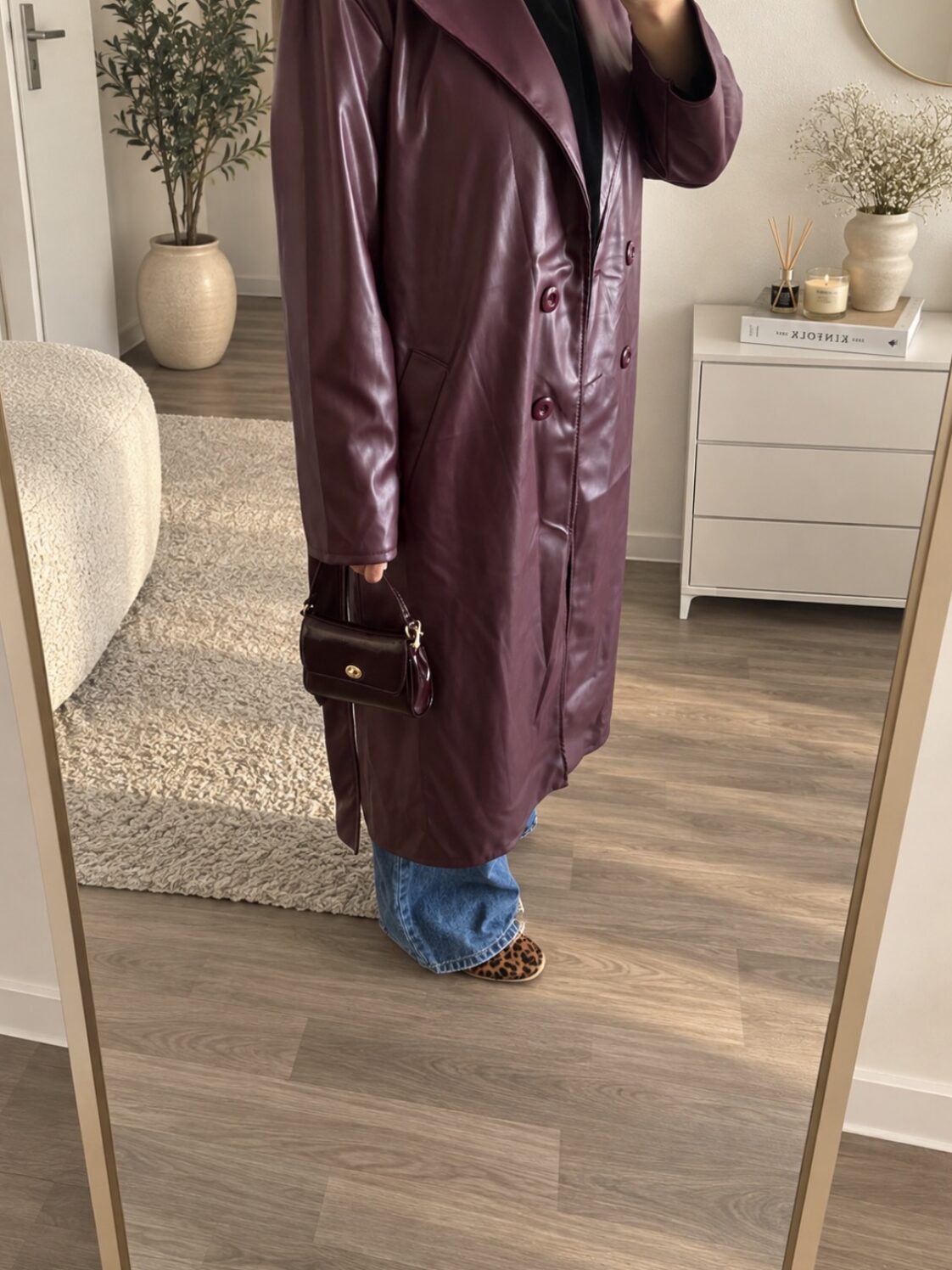 Trench Mila couleur prune de la marque Imraa